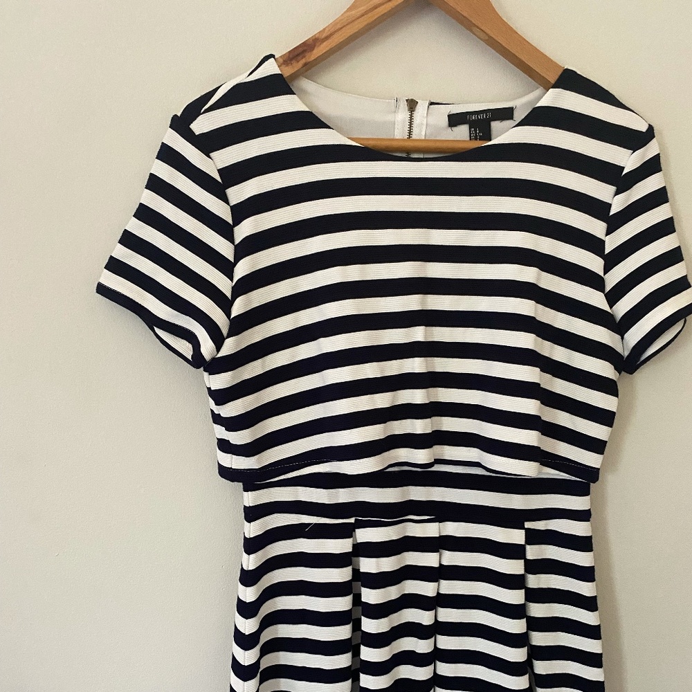 Forever 21 striped two-tier t-shirt dress